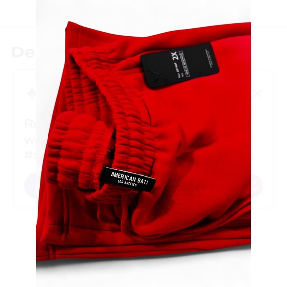 American Bazi Red Wide-Leg Sweatpants - Picture 4 of 4